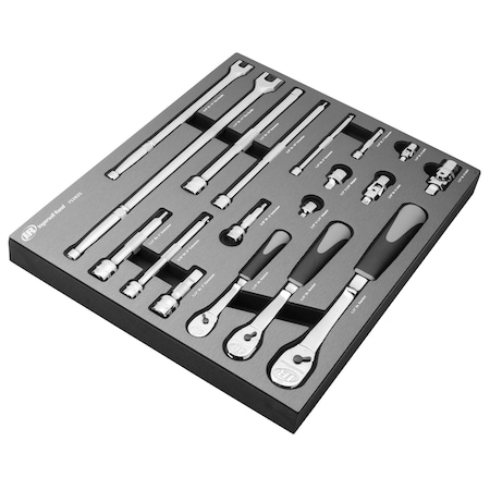 19 Piece Master Ratchet And Socket Accessory Set